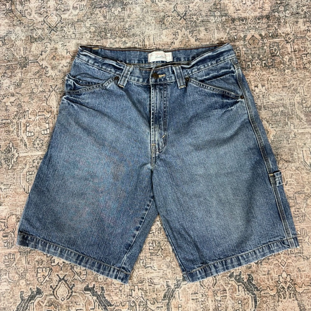 Vintage Levi Strauss Signature Carpenter Denim Shorts Size 32 Baggy Workwear Fad - Picture 2 of 7